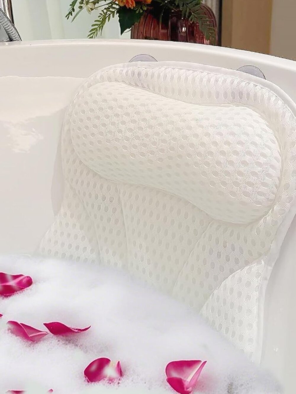 Bath Pillow Bathtub Pillow, Thick Padded Ergonomic Bathtub Headrest for Tub